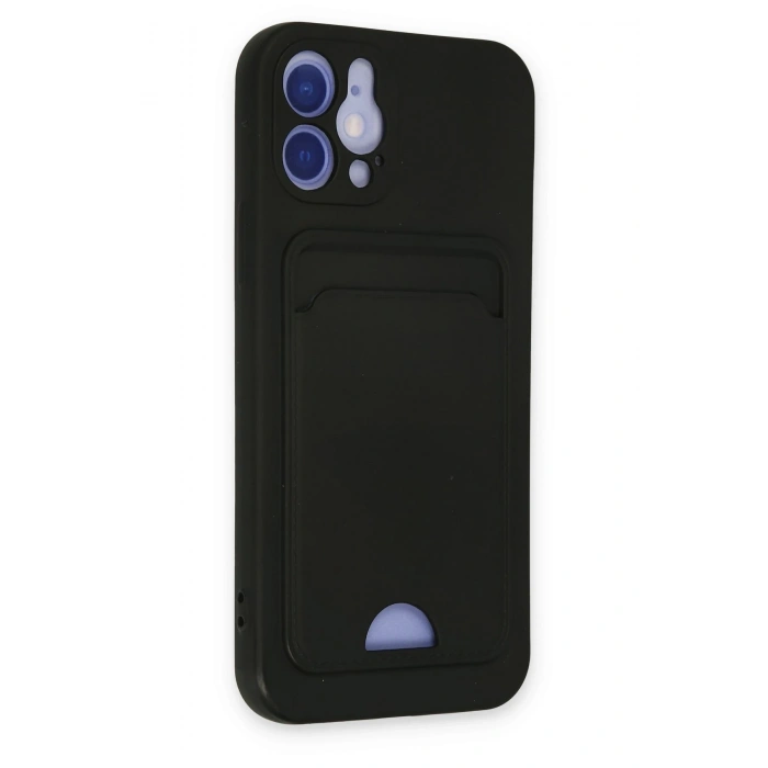 Mey İthalat®   iPhone 12 Kılıf Kelvin Kartvizitli Silikon - Siyah
