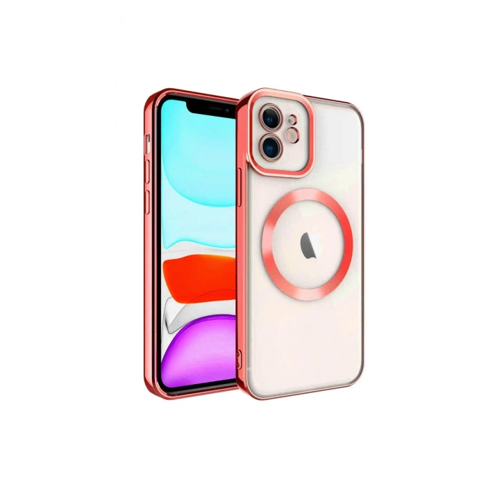 Mey İthalat®   iPhone 12 Kılıf Kross Magneticsafe Kapak - Kırmızı
