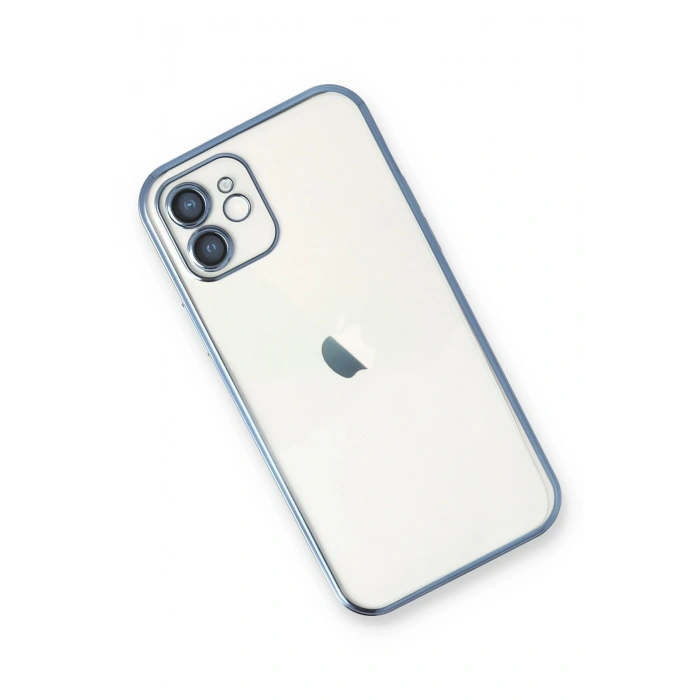 Mey İthalat®   iPhone 12 Kılıf  Lensli Silikon - Açık Mavi