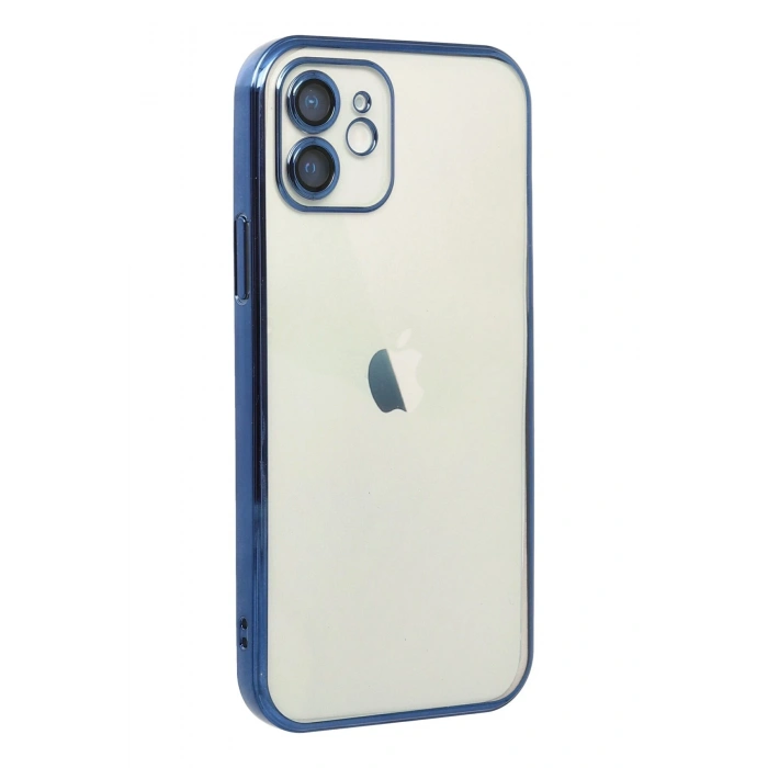 Mey İthalat®   iPhone 12 Kılıf  Lensli Silikon - Lacivert