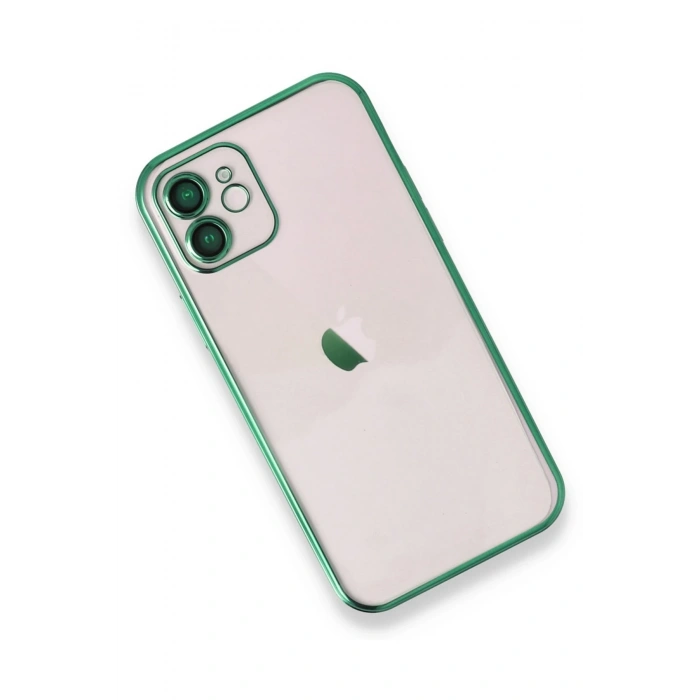 Mey İthalat®   iPhone 12 Kılıf  Lensli Silikon - Yeşil