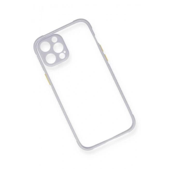 Mey İthalat®   iPhone 12 Kılıf Miami Şeffaf Silikon - Lila