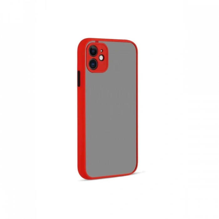 Mey İthalat®   iPhone 12 Kılıf Montreal Silikon Kapak - Kırmızı