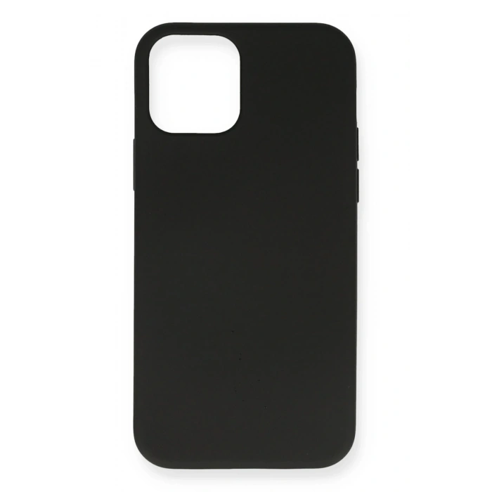 Mey İthalat®   iPhone 12 Kılıf Nano içi Kadife Silikon- Siyah