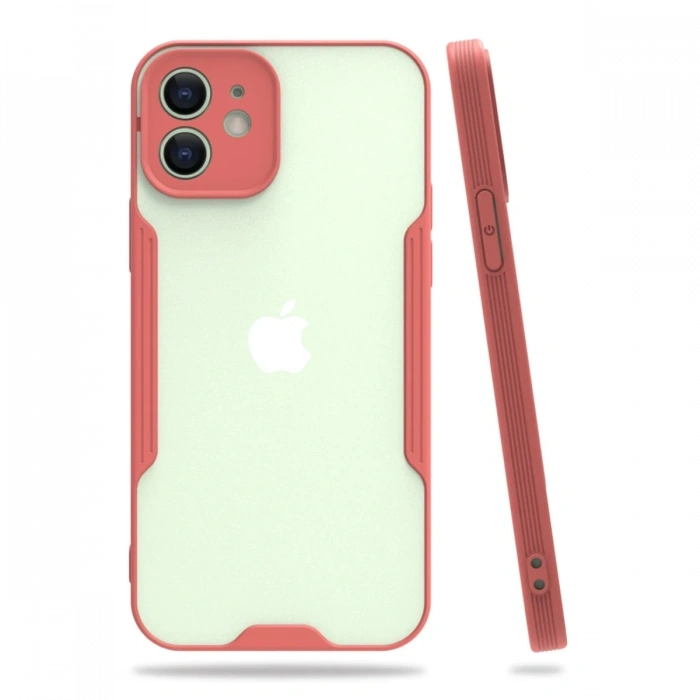 Mey İthalat®   iPhone 12 Kılıf Platin Silikon - Pembe