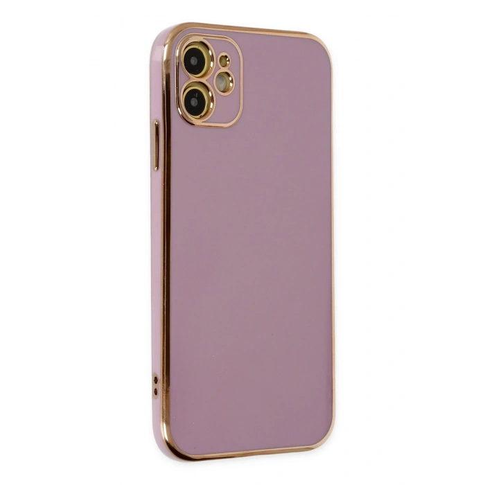 Mey İthalat®   iPhone 12 Kılıf Volet Silikon - Mor