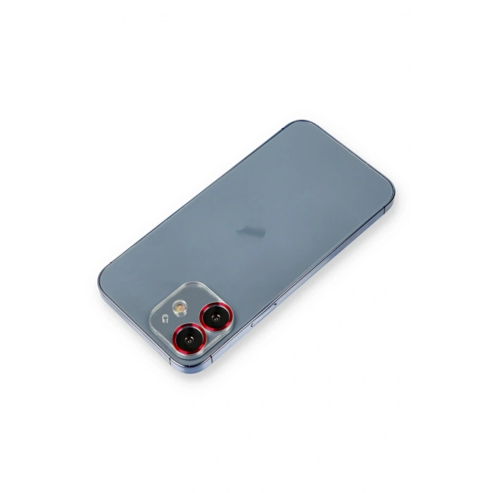 Mey İthalat®   iPhone 12 Metal Kamera Lens Koruma Cam - Kırmızı