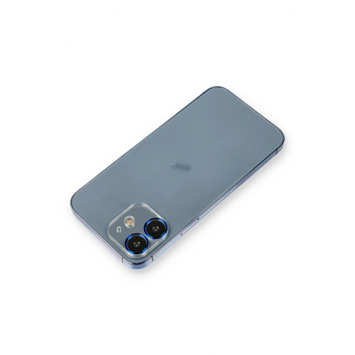 Mey İthalat®   iPhone 12 Metal Kamera Lens Koruma Cam - Mavi