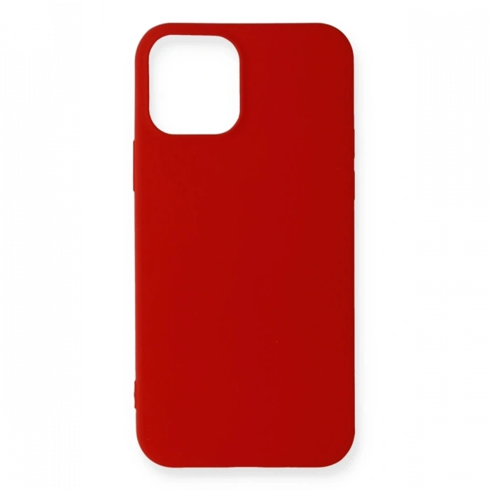 Mey İthalat®   iPhone 12 Mini Kılıf First Silikon - Koyu Kırmızı