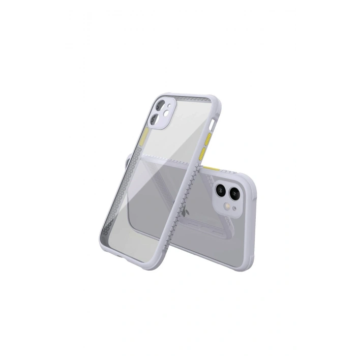 Mey İthalat®   iPhone 12 Mini Kılıf Miami Şeffaf Silikon - Lila