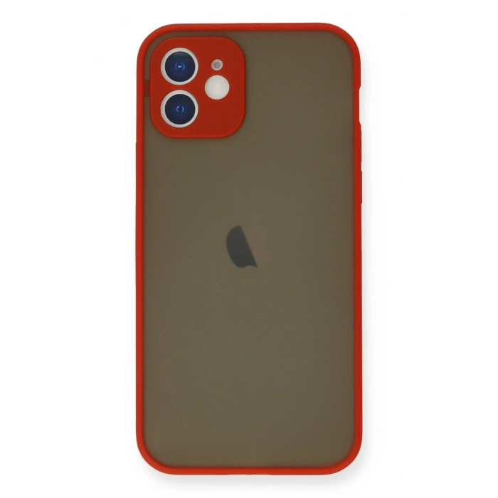Mey İthalat®   iPhone 12 Mini Kılıf Montreal Silikon Kapak - Kırmızı