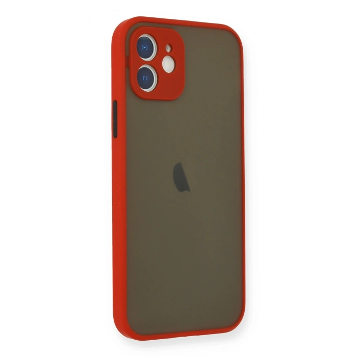 Mey İthalat®   iPhone 12 Mini Kılıf Montreal Silikon Kapak - Kırmızı