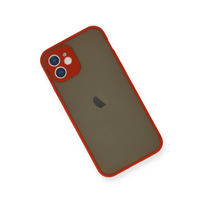 Mey İthalat®   iPhone 12 Mini Kılıf Montreal Silikon Kapak - Kırmızı