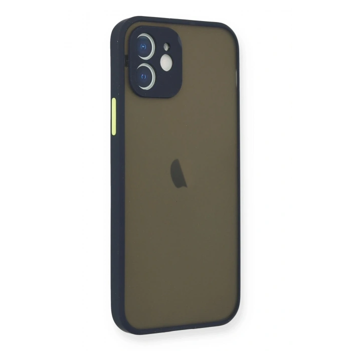 Mey İthalat®   iPhone 12 Mini Kılıf Montreal Silikon Kapak - Lacivert