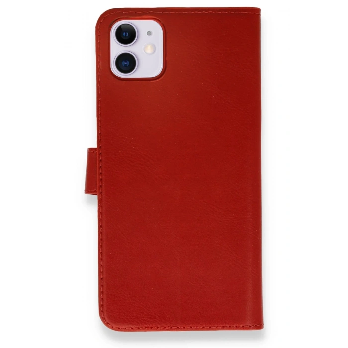 Mey İthalat®   iPhone 12 Mini Kılıf Trend S Plus Kapaklı Kılıf - Kırmızı