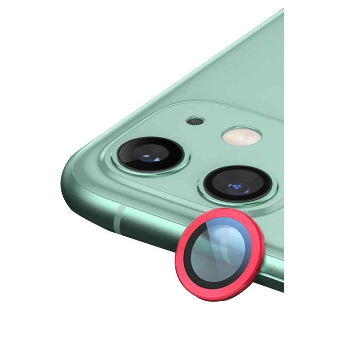 Mey İthalat®   iPhone 12 Mini Raze Metal Kamera Lens - Kırmızı