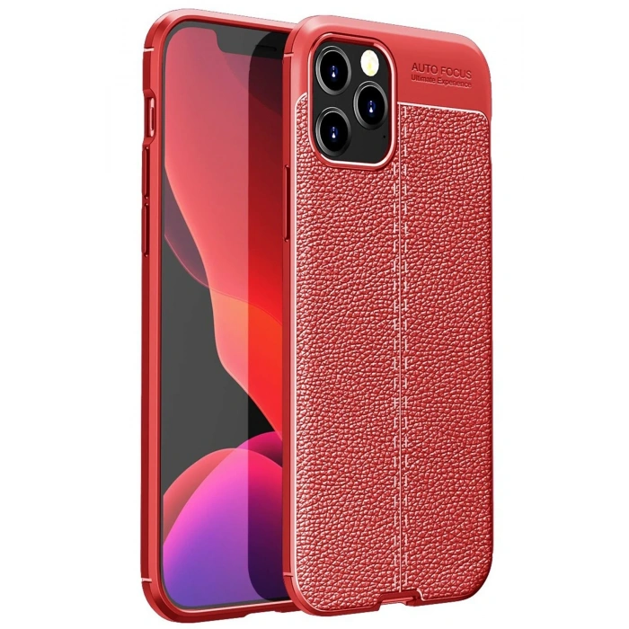 Mey İthalat®   iPhone 12 Pro Kılıf Auto Focus Kapak - Kırmızı