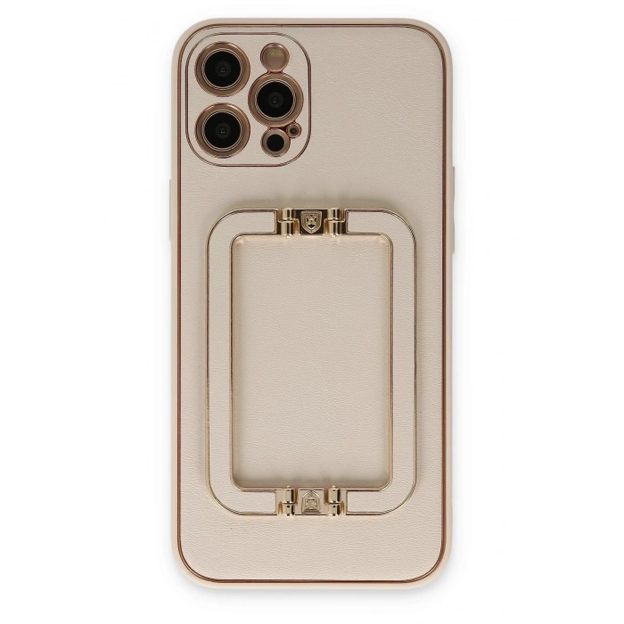 Mey İthalat®   iPhone 12 Pro Kılıf Coco Elit Kapak - Gold