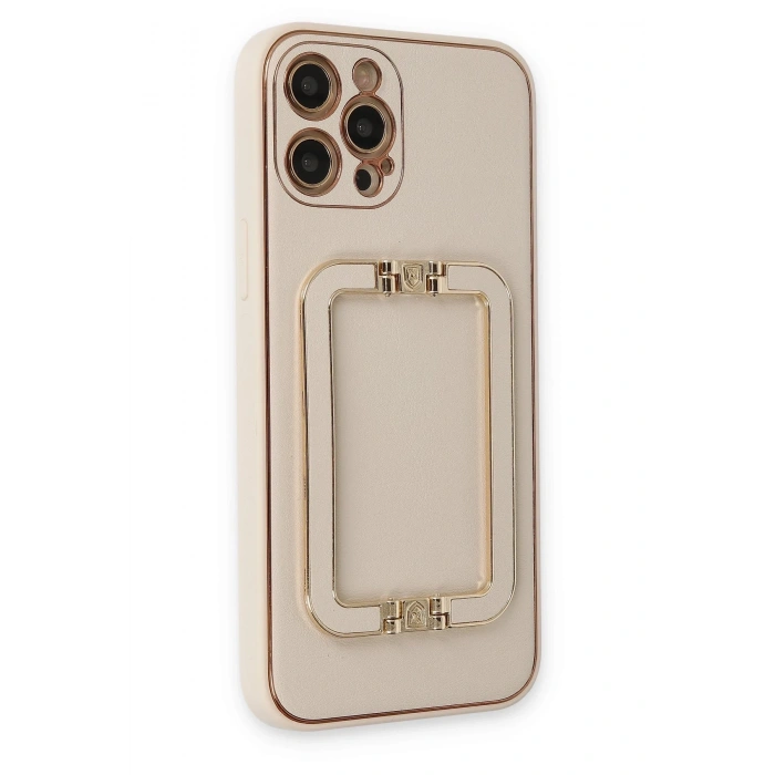 Mey İthalat®   iPhone 12 Pro Kılıf Coco Elit Kapak - Gold