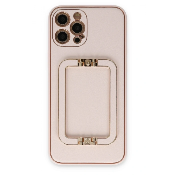 Mey İthalat®   iPhone 12 Pro Kılıf Coco Elit Kapak - Pudra