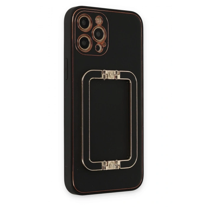 Mey İthalat®   iPhone 12 Pro Kılıf Coco Elit Kapak - Siyah