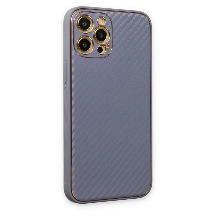 Mey İthalat®   iPhone 12 Pro Kılıf Coco Karbon Silikon - Gri