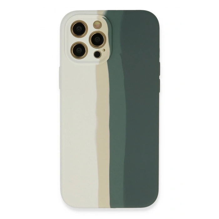 Mey İthalat®   iPhone 12 Pro Kılıf Ebruli Lansman Silikon - Beyaz-Gri