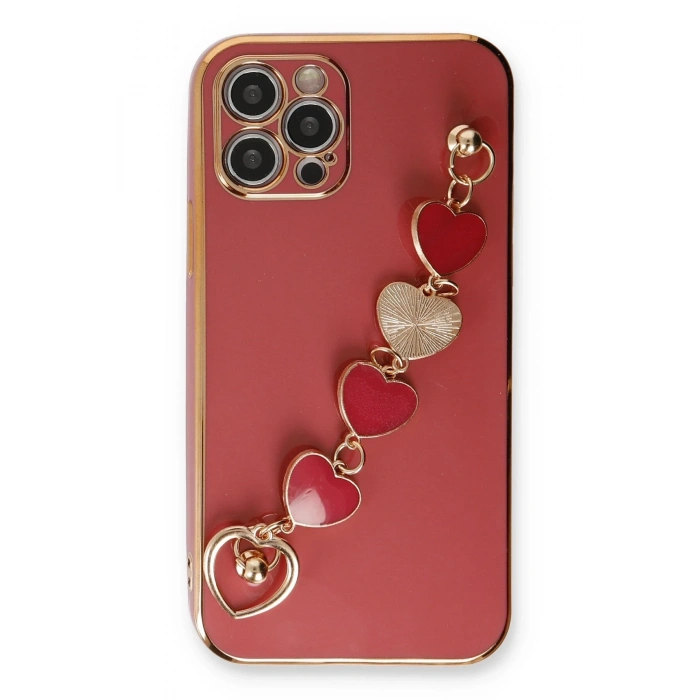 Mey İthalat®   iPhone 12 Pro Kılıf Esila Silikon - Kırmızı