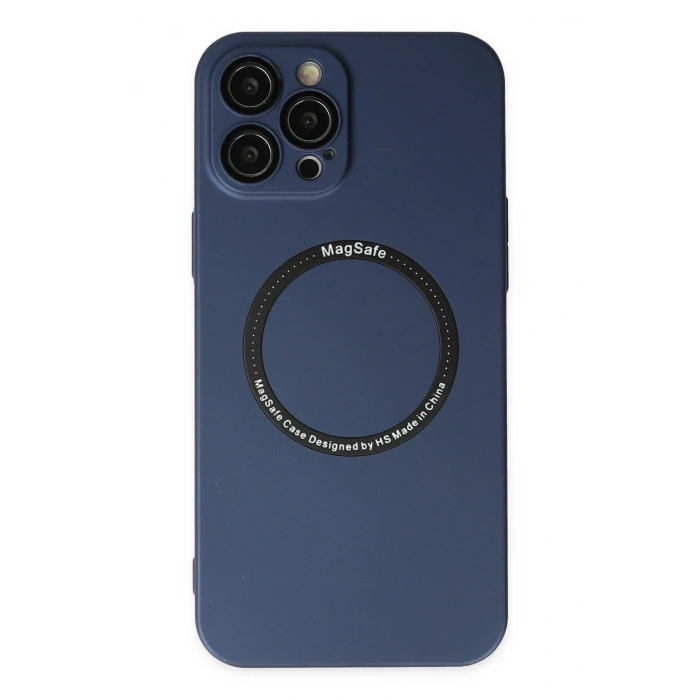 Mey İthalat®   iPhone 12 Pro Kılıf Jack Magneticsafe Lens Silikon - Lacivert