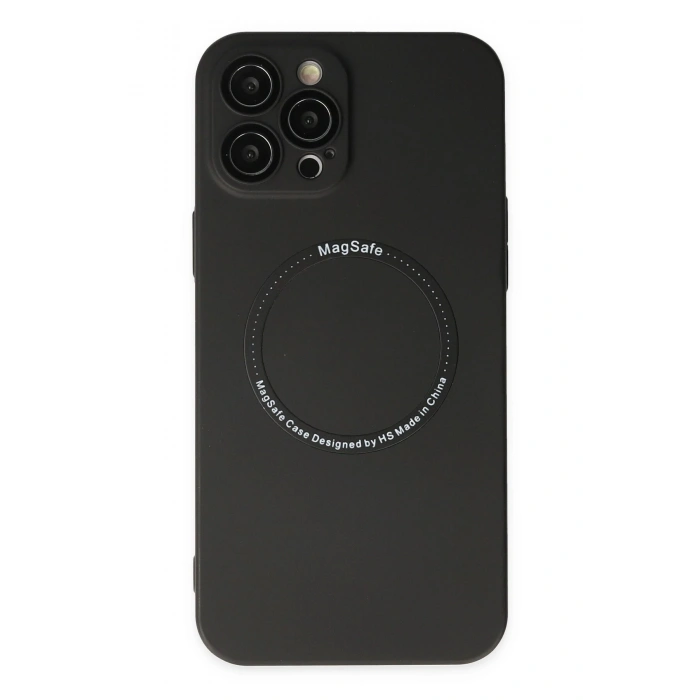 Mey İthalat®   iPhone 12 Pro Kılıf Jack Magneticsafe Lens Silikon - Siyah