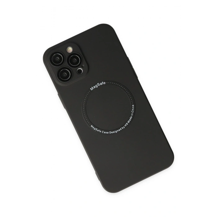 Mey İthalat®   iPhone 12 Pro Kılıf Jack Magneticsafe Lens Silikon - Siyah