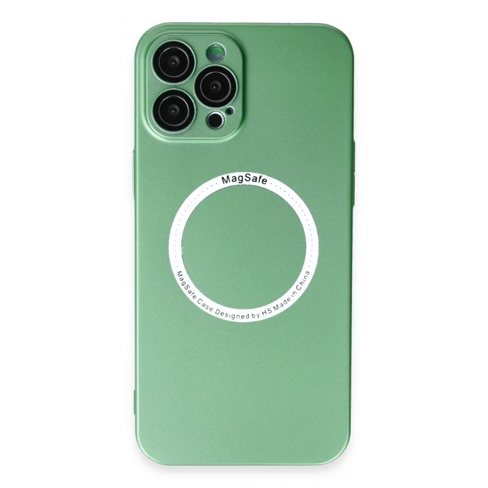Mey İthalat®   iPhone 12 Pro Kılıf Jack Magneticsafe Lens Silikon - Yeşil