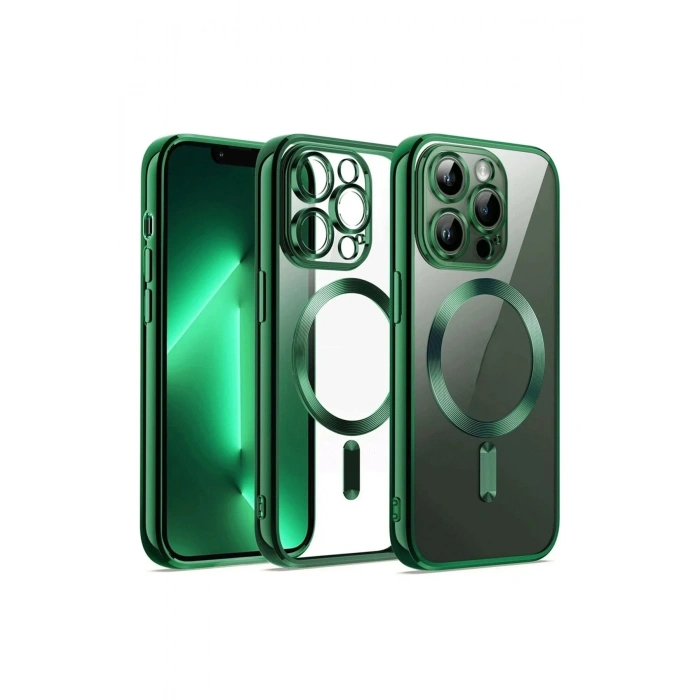 Mey İthalat®   iPhone 12 Pro Kılıf Kross Magneticsafe Kapak - Koyu Yeşil