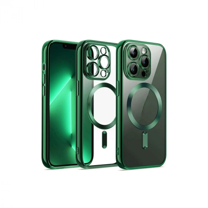 Mey İthalat®   iPhone 12 Pro Kılıf Kross Magneticsafe Kapak - Koyu Yeşil