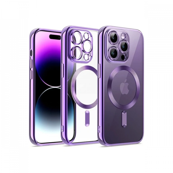 Mey İthalat®   iPhone 12 Pro Kılıf Kross Magneticsafe Kapak - Mor