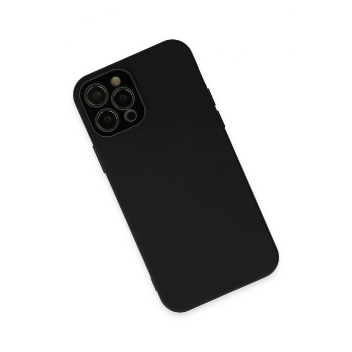 Mey İthalat®   iPhone 12 Pro Kılıf Lansman Glass Kapak - Siyah