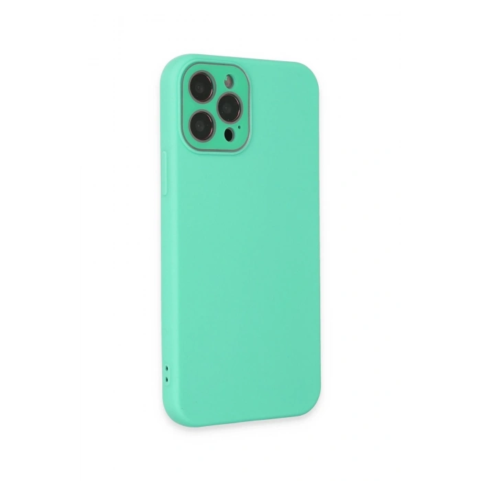 Mey İthalat®   iPhone 12 Pro Kılıf Lansman Glass Kapak - Turkuaz