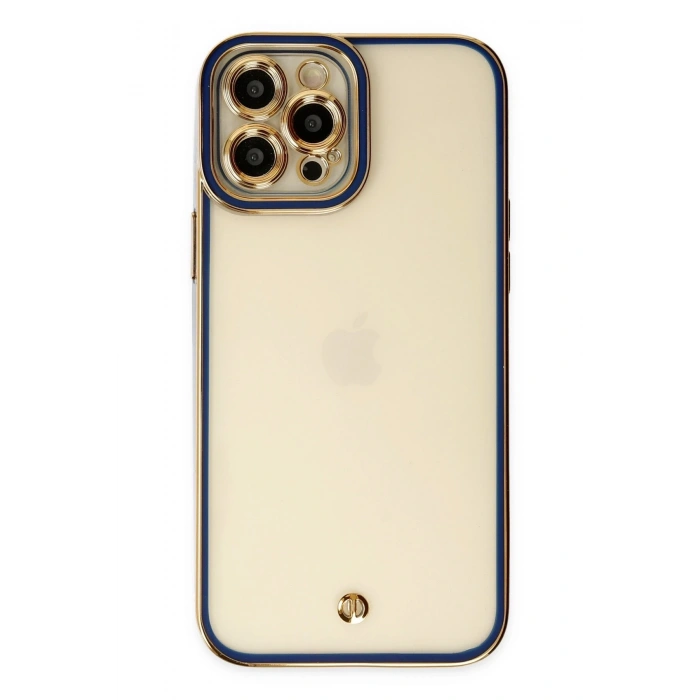 Mey İthalat®   iPhone 12 Pro Kılıf Liva Lens Silikon - Mavi
