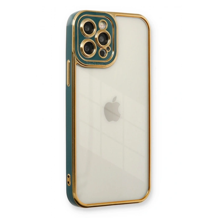 Mey İthalat®   iPhone 12 Pro Kılıf Liva Lens Silikon - Yeşil