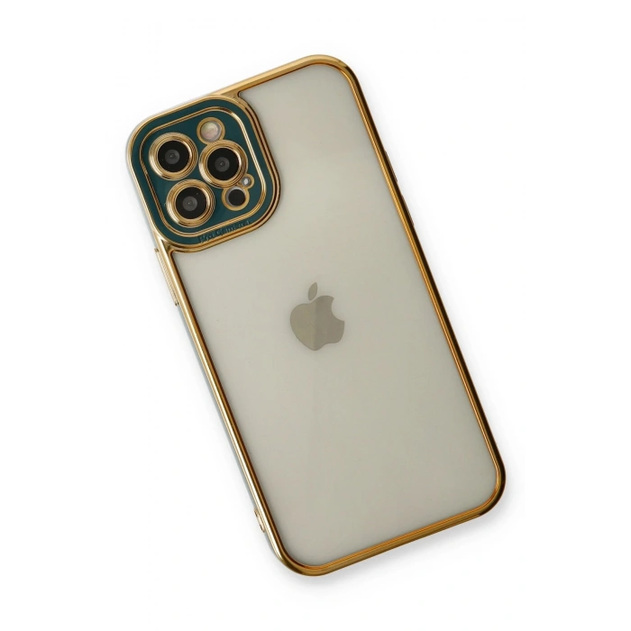 Mey İthalat®   iPhone 12 Pro Kılıf Liva Lens Silikon - Yeşil