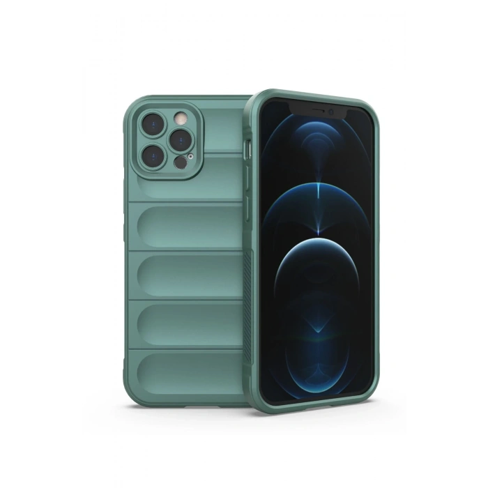 Mey İthalat®   iPhone 12 Pro Kılıf Optimum Silikon - Koyu Yeşil
