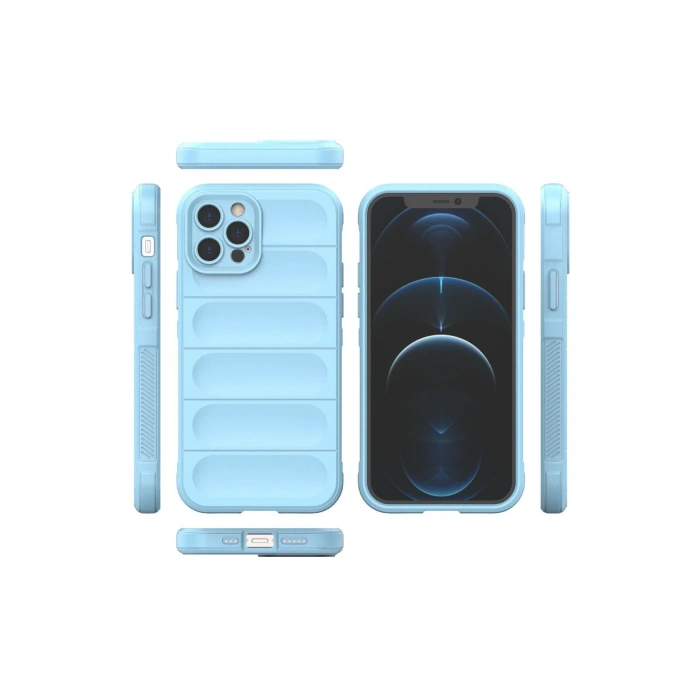 Mey İthalat®   iPhone 12 Pro Kılıf Optimum Silikon - Sky Blue