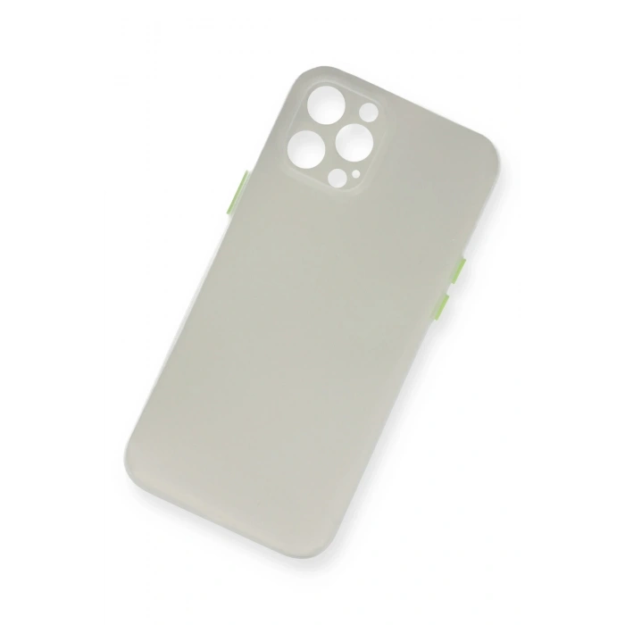 Mey İthalat®   iPhone 12 Pro Kılıf PP Ultra İnce Kapak - Beyaz