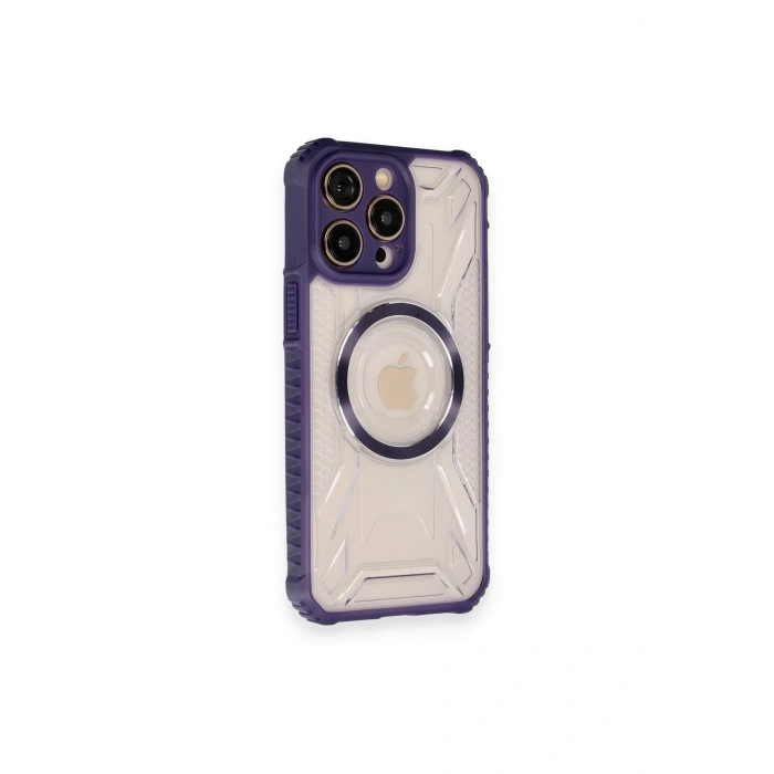 Mey İthalat®   iPhone 12 Pro Kılıf Prag Magneticsafe Kapak - Derin Mor
