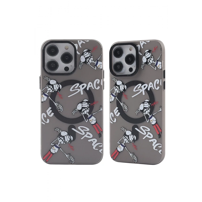 Mey İthalat®   iPhone 12 Pro Max Kılıf Apollo Magneticsafe Desenli Kapak - Apollo Siyah - 3