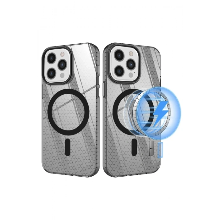 Mey İthalat®   iPhone 12 Pro Max Kılıf Beta Magneticsafe Silikon - Siyah