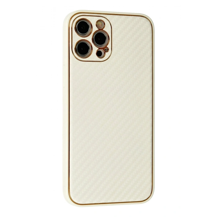Mey İthalat®   iPhone 12 Pro Max Kılıf Coco Karbon Silikon - Beyaz