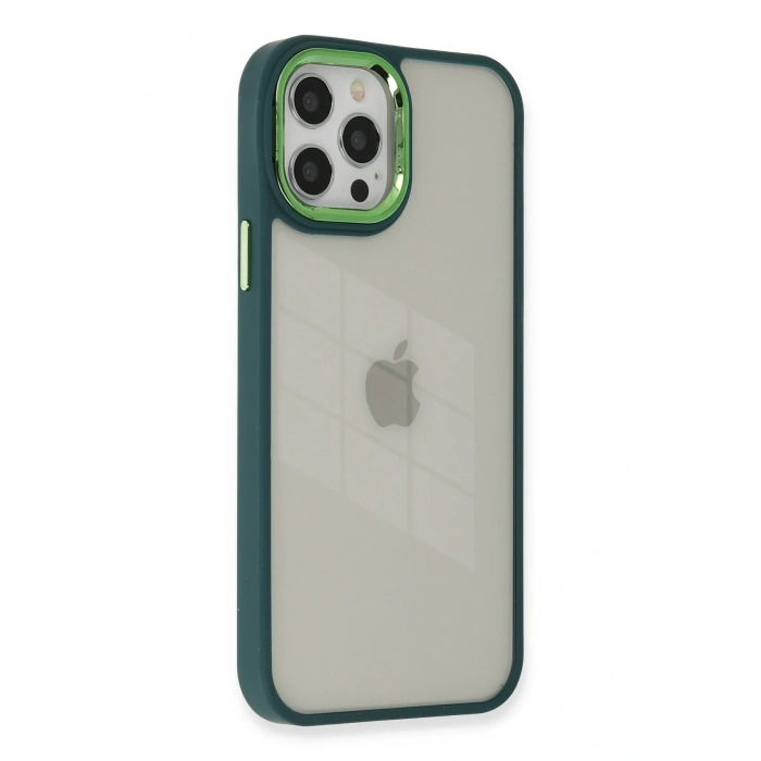 Mey İthalat®   iPhone 12 Pro Max Kılıf Dora Kapak - Haki Yeşil