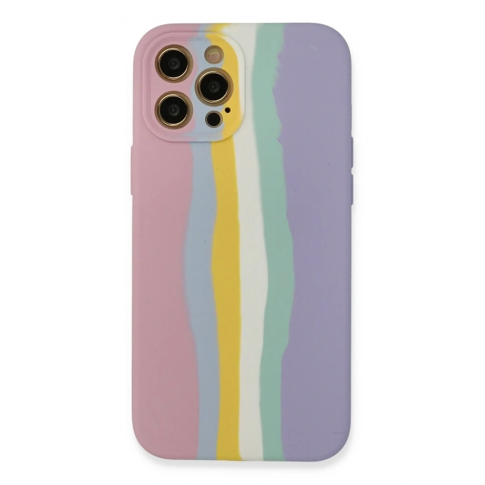 Mey İthalat®   iPhone 12 Pro Max Kılıf Ebruli Lansman Silikon - Pembe-Lila
