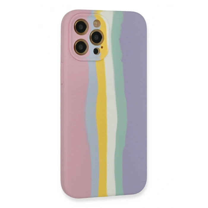 Mey İthalat®   iPhone 12 Pro Max Kılıf Ebruli Lansman Silikon - Pembe-Lila